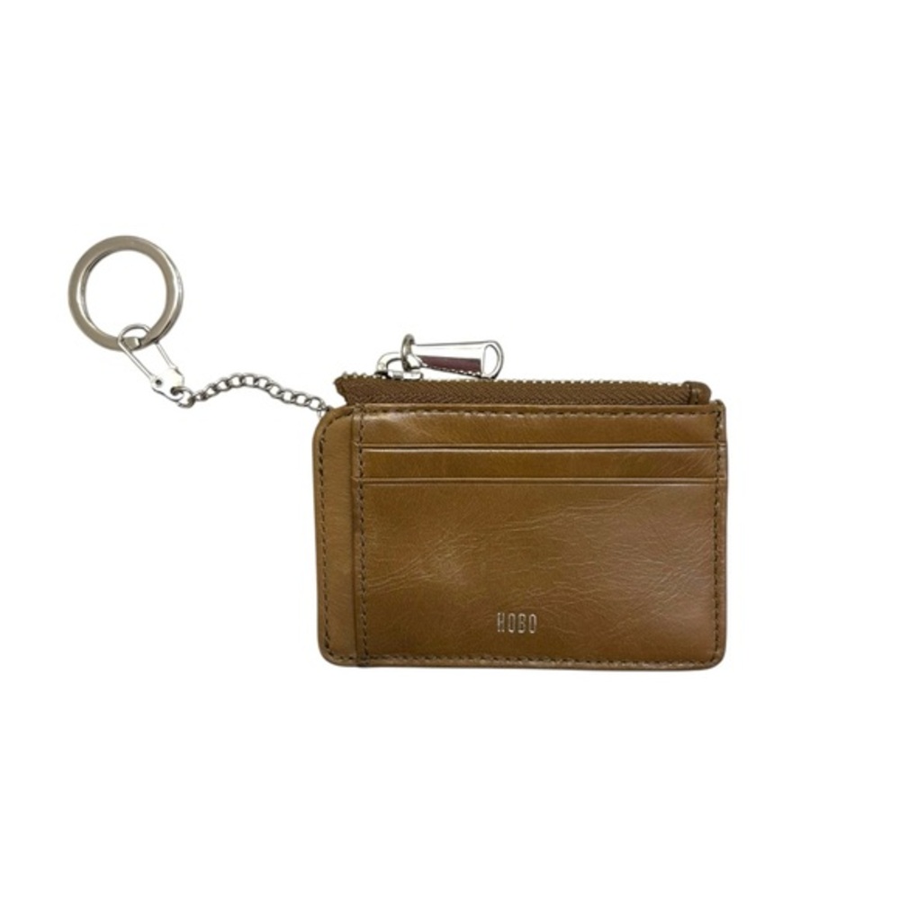 Hobo brown leather card holder king ring